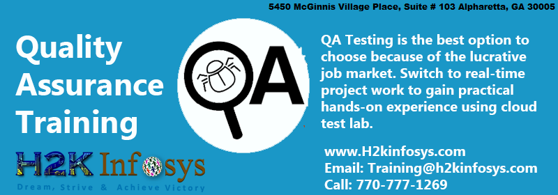 QA Online Training classes in USA by H2kinfosys QA Online Training classes in USA by H2kinfosys