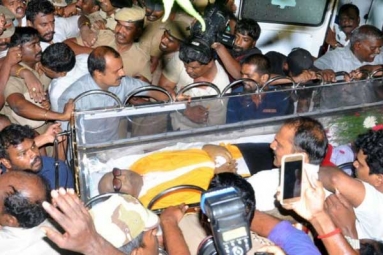Karunanidhi Death: Funeral Procession to Commence at 4 P.M.