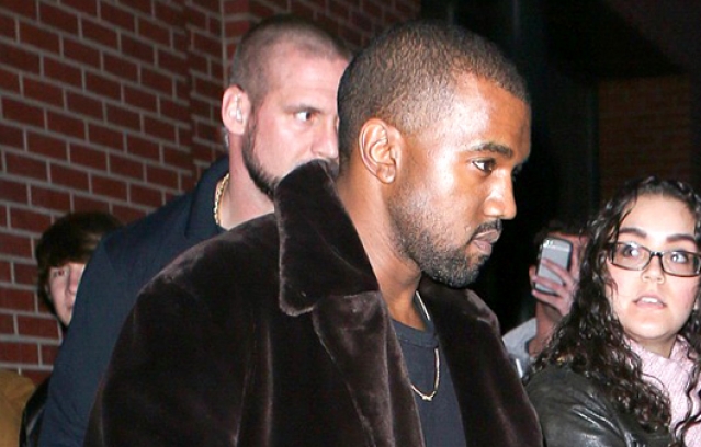 Kim Kardashian on bizarre furry scarf with Kanye West