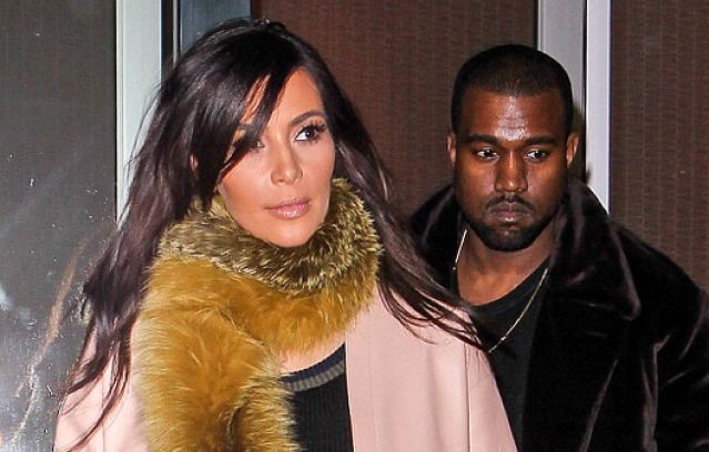 Kim Kardashian on bizarre furry scarf with Kanye West