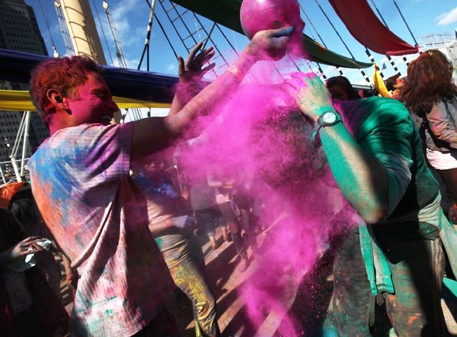 Holi on ship