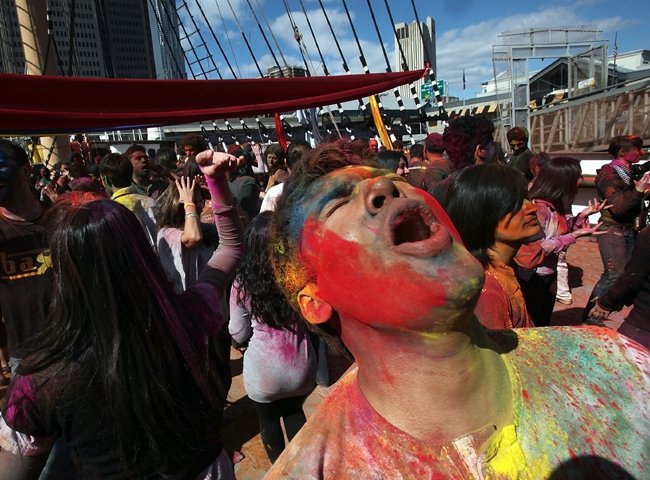 Revelers celebrate 'Holi'