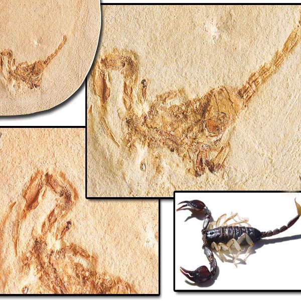 Ancient fossils of a scorpion