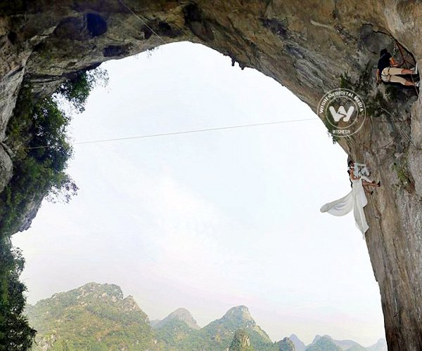 Death-defying wedding pictures
