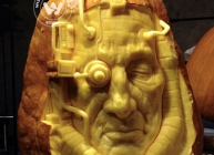 Carving a pumpkin at Halloween