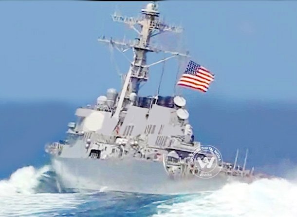 Sailors hang on