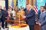 Donald Trump latest, Donald Trump with Narendra Modi, donald trump celebrates diwali at white house, Lord ganesha