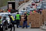 pennsylvania, food bank, food bank drive through in la and pennsylvania overrun by hundreds of unemployed americans, Food bank