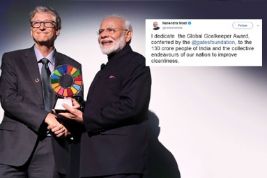 Narendra Modi Receives Global Goalkeeper Award