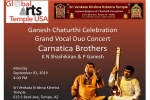Ganesh Chaturthi Special: Grand Carnatic Vocal Duo Concert in Sri Venkata Krishna Kshetra Temple, Arizona Events, ganesh chaturthi special grand carnatic vocal duo concert, Ganesh chaturthi special