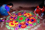 rangoli making, hindu traditions, spiritual and cultural significance of making rangoli outside the house, Krushna