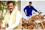 Tollywood, actor, mohan babu gifts chiranjeevi a customized wooden bike on his birthday, Kajal agarwal Tollywood, actor, mohan babu gifts chiranjeevi a customized wooden bike on his birthday, Kajal agarwal