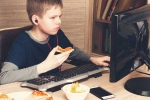 children eating junk food, children eating junk food, more internet time soars junk food request by kids study, Autism