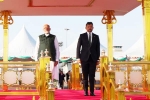 Sultan Haji Hassanal Blokiah - Narendra Modi, President Tharman Shanmugaratnam, narendra modi s two nation tour to brunei and singapore, External affairs ministry
