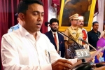goa cm pramod sawant, pramod cm, bjp leader pramod sawant takes oath as goa cm, Manohar parrikar goa cm pramod sawant, pramod cm, bjp leader pramod sawant takes oath as goa cm, Manohar parrikar