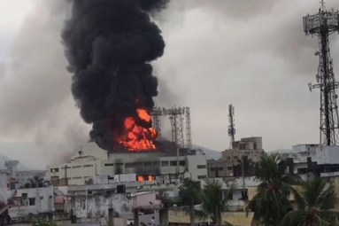 Sri Kanya Cinema Hall Gutted in Fire in Visakhapatnam