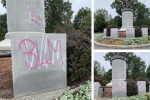 Virginia, Virginia, african american tennis player arthur ashe statue vandalized with white lives matter, George floyd