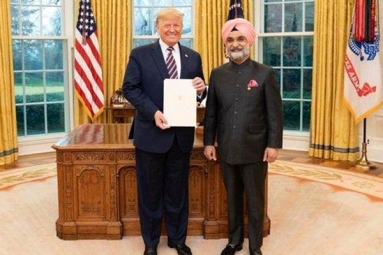 Indian Ambassador to the US presents his Credentials to Donald Trump