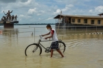 Assam, Assam, water level of brahmaputra river rising at an alarming rate due to assam floods, Lightning