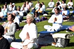 yoga day celebrations across the globe, international day of yoga, yoga day celebrations begin across the globe, Eiffel tower