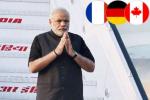India PM and Angela Merkel, Narendra Modi leaving France, indian premier leaves for france germany canada, Hannover messe