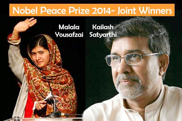 Nobel Peace Prize to be presented to Kailash Satyarthi and Malal Yousafzai today.},{Nobel Peace Prize to be presented to Kailash Satyarthi and Malal Yousafzai today.